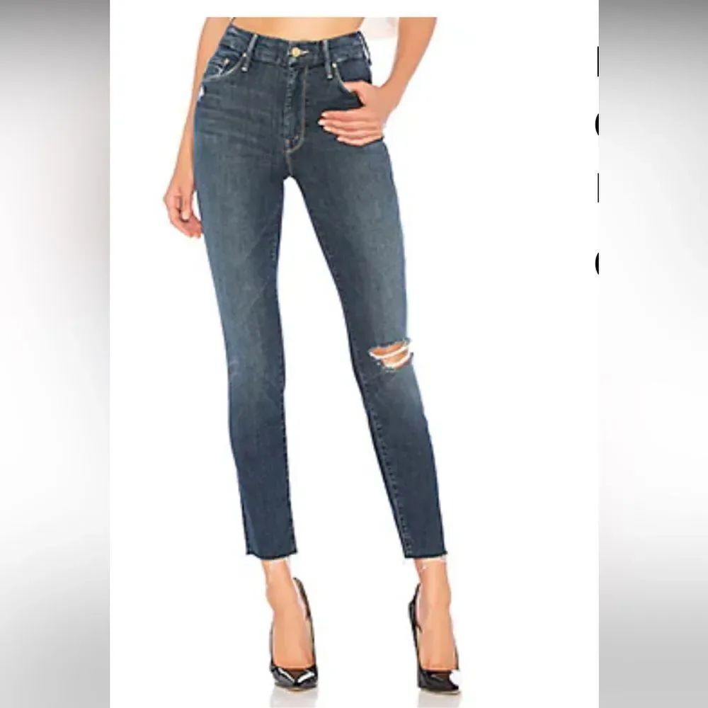 MOTHER High Waisted Looker Ankle Fray in Close To The Edge